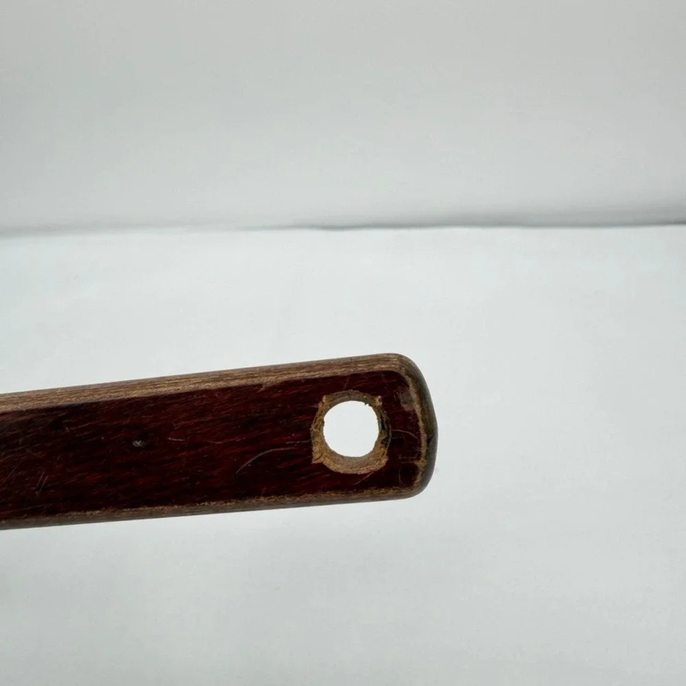 Stainless Steel VTG Curved Spatula Slotted Wood Handle Kitchen Tool 12.5